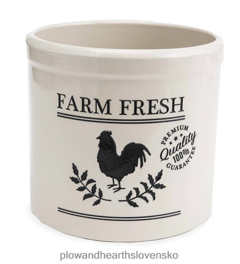 Plow & Hearth farmársky čerstvý kohút kameninová hlina - modrá 6P208P953 dvor a záhrada