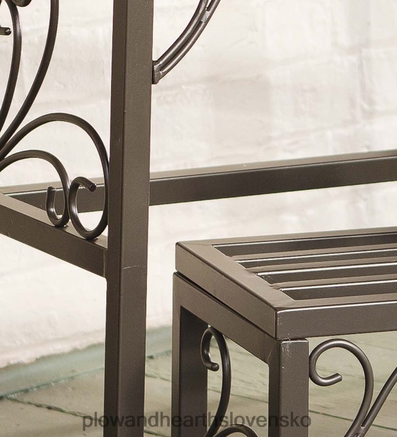 Plow & Hearth hniezdne kovové stojany na rastliny s rolovaním, sada troch kusov 6P208P912 dvor a záhrada