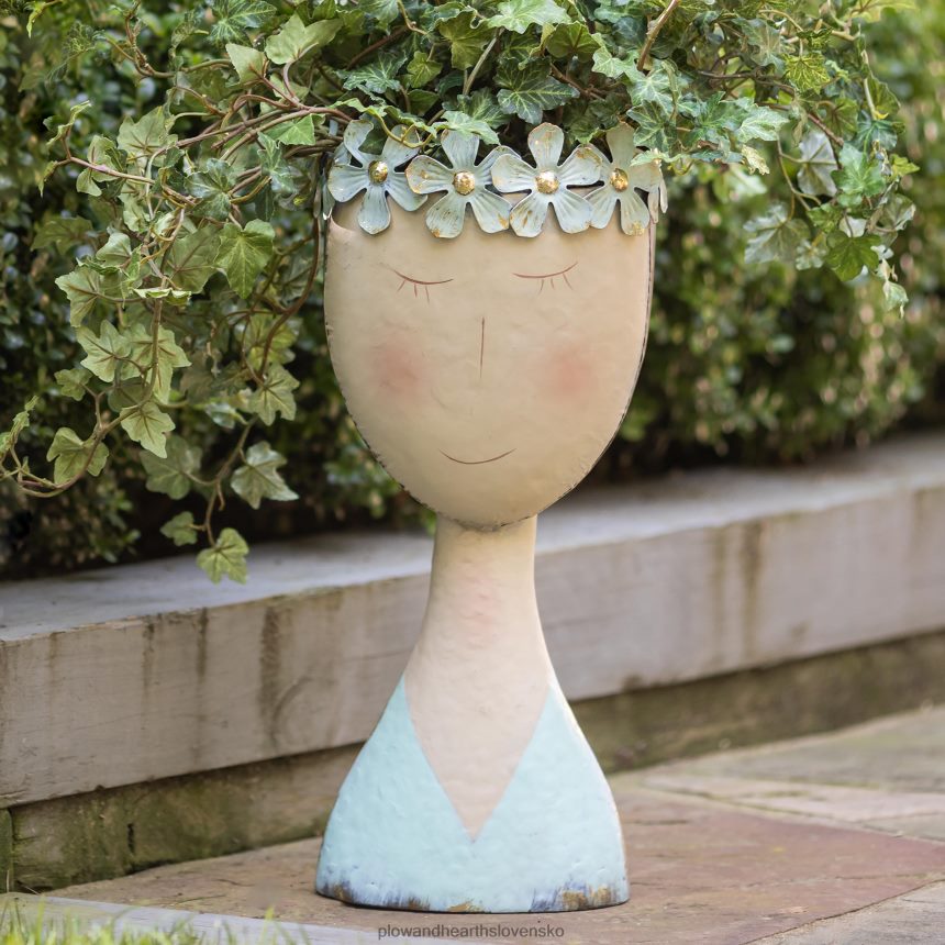 Plow & Hearth kvetináč s pastelovou hlavou, pevný 6P208P933 dvor a záhrada