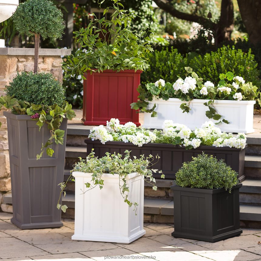 Plow & Hearth lexington samozavlažovacie okenné boxy so závesnými konzolami 6P208P925 dvor a záhrada