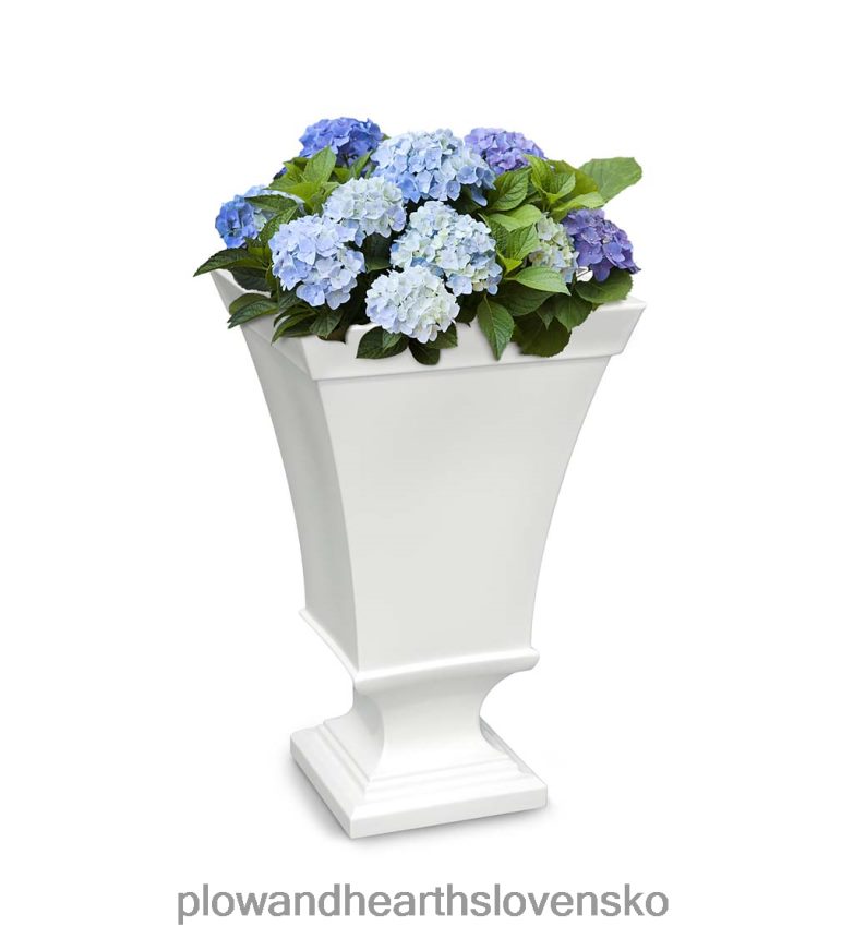 Plow & Hearth richmond samozavlažovací podstavec na urny - biely 6P208P913 dvor a záhrada