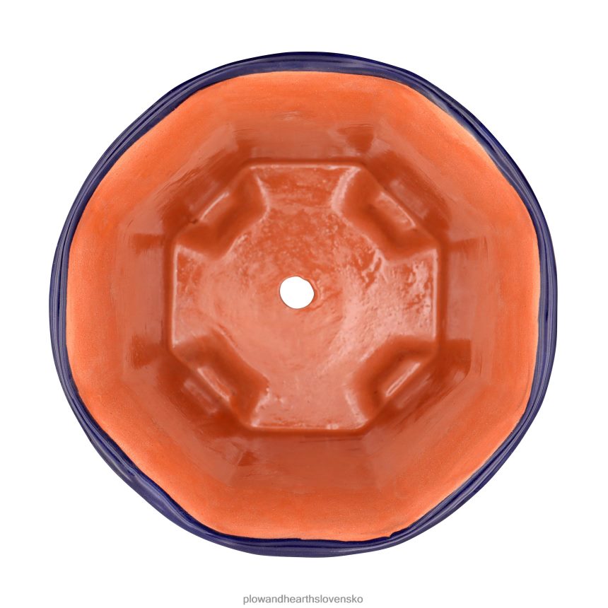 Plow & Hearth stredná osemuholníková talavera váza na kvety 6P208P957 dvor a záhrada