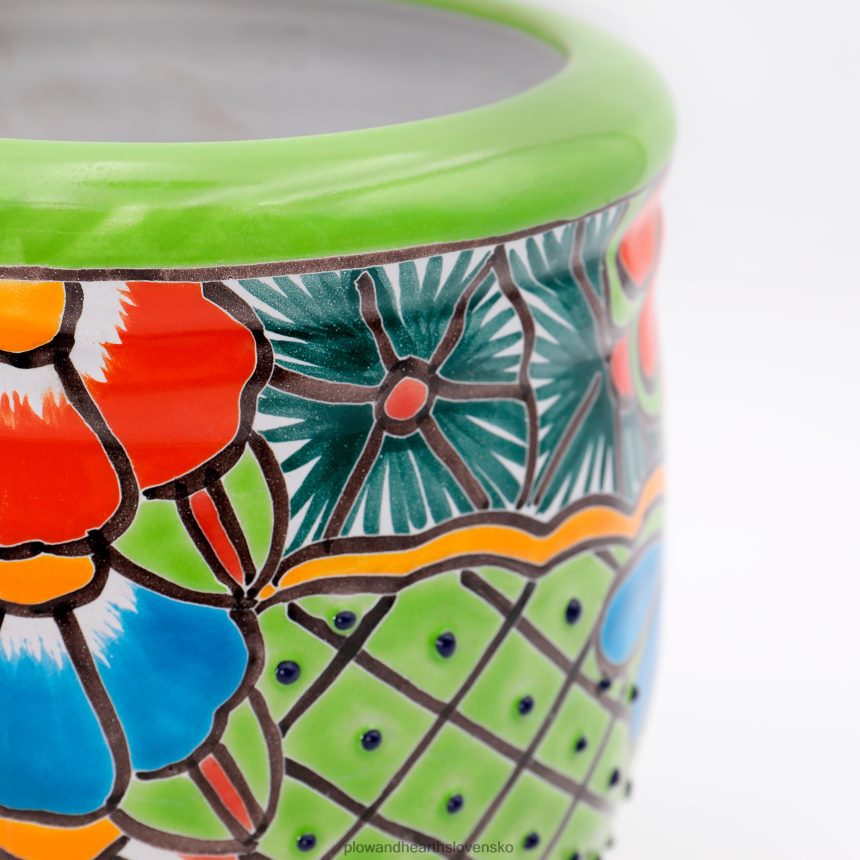 Plow & Hearth stredná zelená talaverová kvetináč 6P208P955 dvor a záhrada