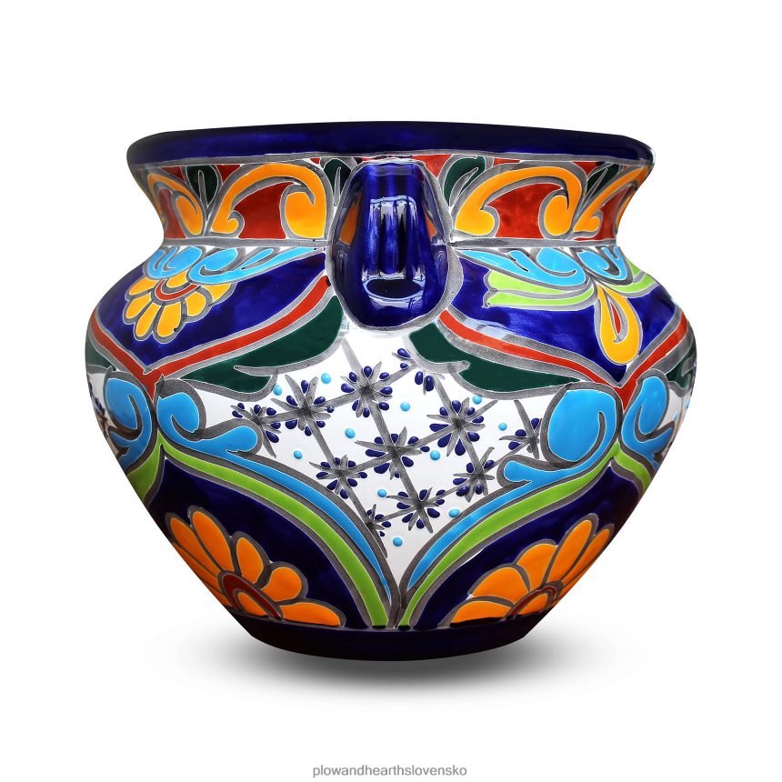 Plow & Hearth veľký pestrofarebný talavera chata kvetináč 6P208P949 dvor a záhrada