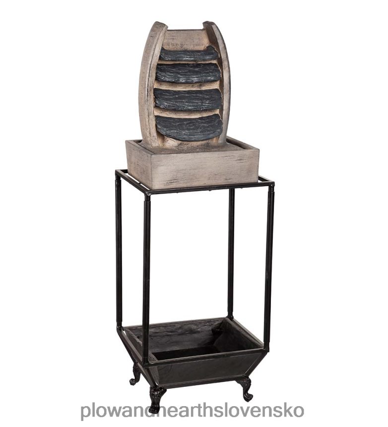 Plow & Hearth vodopádová fontána s policou na kvetináč 6P208P973 dvor a záhrada