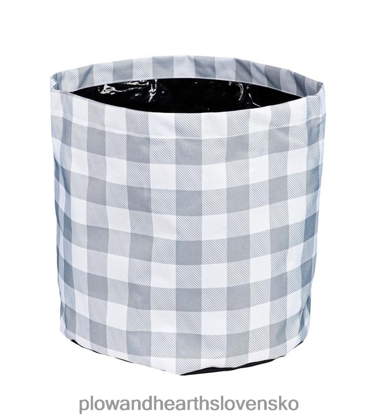 Plow & Hearth vzorované látkové kvetináče, sada 3 ks - pléd 6P208P961 dvor a záhrada