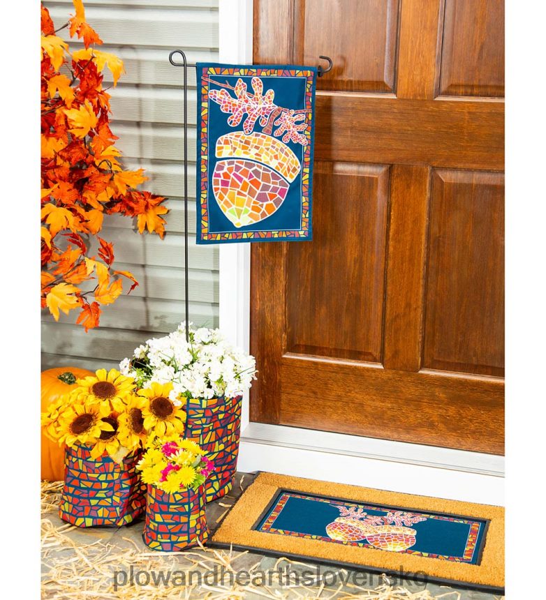 Plow & Hearth vzorované látkové kvetináče, sada 3 ks - pléd 6P208P961 dvor a záhrada