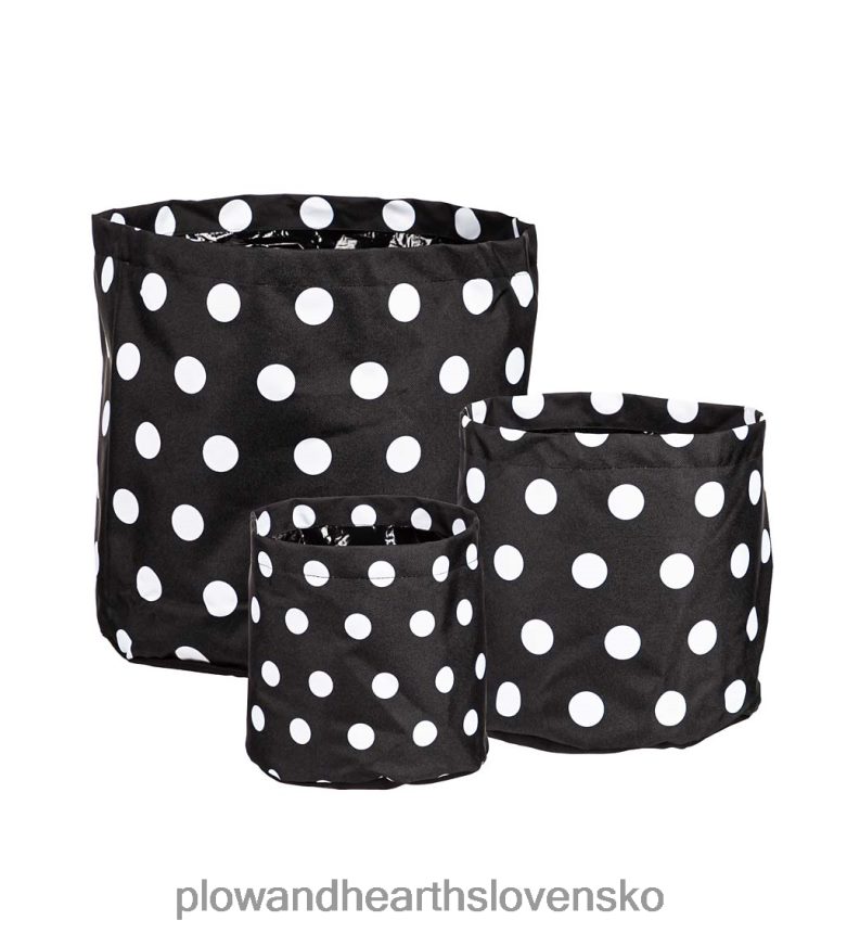 Plow & Hearth vzorované látkové kvetináče, sada 3 ks - pléd 6P208P961 dvor a záhrada