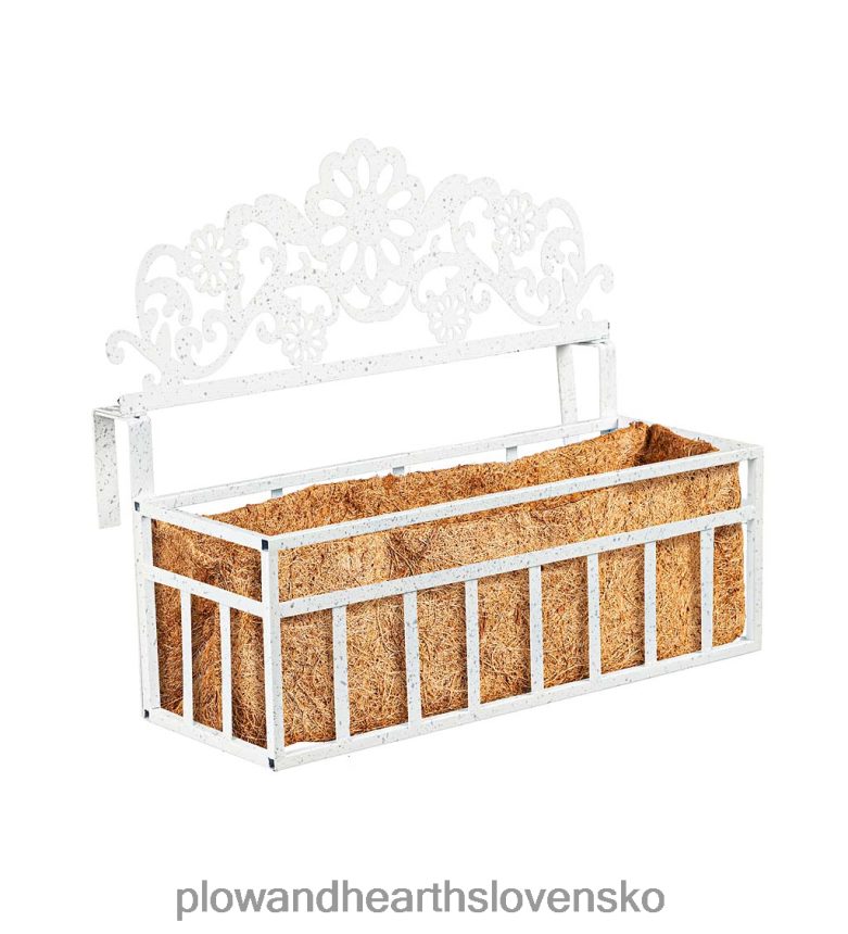 Plow & Hearth zúfalý kvetináč s bielym kvetinovým zábradlím 6P208P938 dvor a záhrada