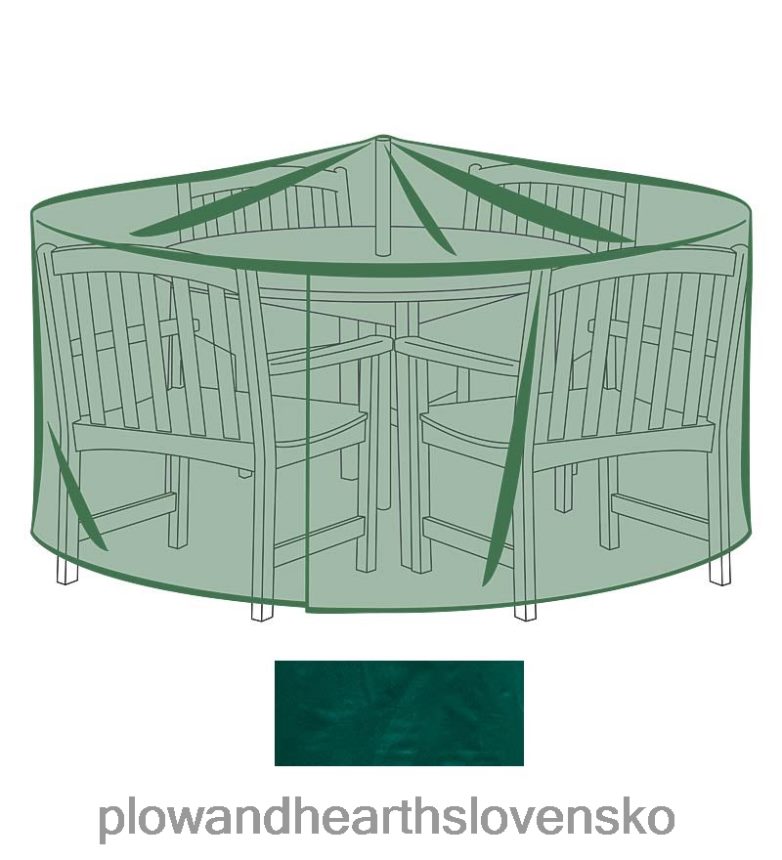 Plow & Hearth klasický veľký okrúhly poťah na vonkajší nábytok na stôl a stoličky - zelený 6P208P1013 dvor a záhrada