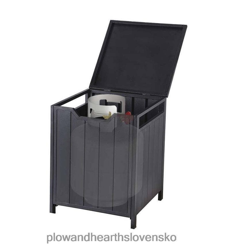 Plow & Hearth lamelový lisovaný oceľový kryt nádrže na propán - čierny 6P208P1019 dvor a záhrada