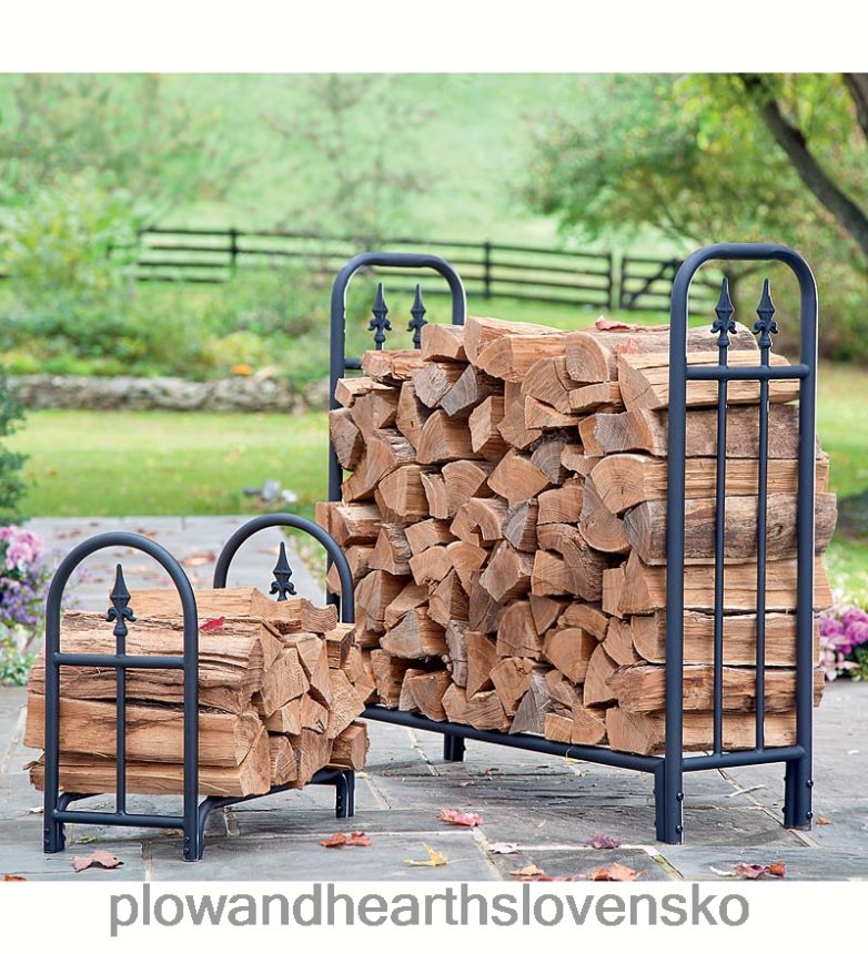 Plow & Hearth odolný oceľový drevený regál s konečným dizajnom 6P208P1003 dvor a záhrada