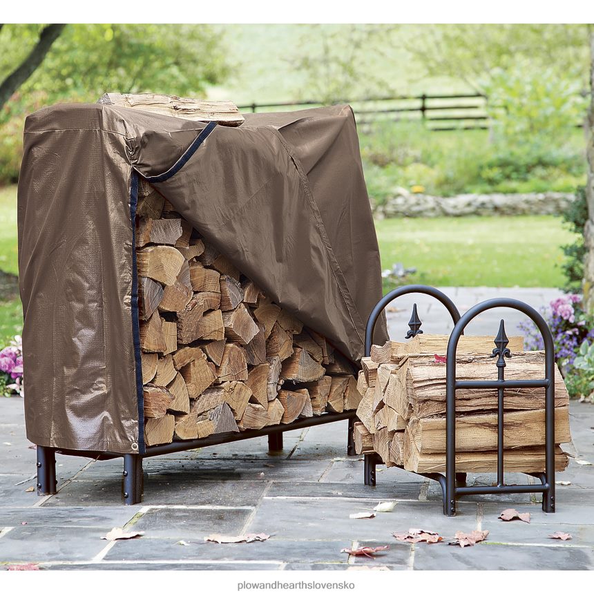 Plow & Hearth odolný oceľový drevený regál s konečným dizajnom 6P208P1003 dvor a záhrada