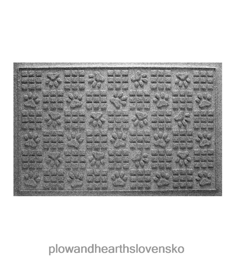 Plow & Hearth waterhog vnútorná/vonkajšia rohožka na labky a štvorce, 2' x 3' - drevené uhlie 6P208P1025 dvor a záhrada