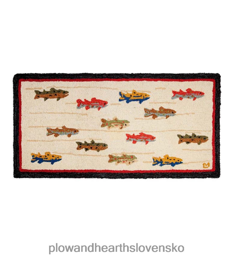 Plow & Hearth letný pstruhový ručne hákový vlnený koberec, 24" x 48" 6P208P1901 koberčeky a rohožky