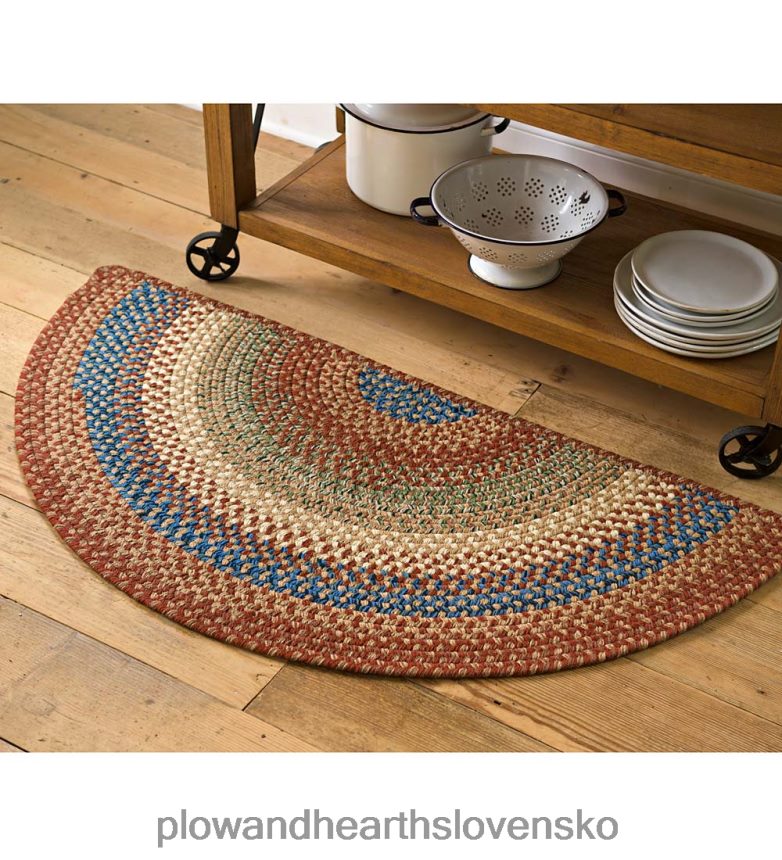 Plow & Hearth pletený polypro roanoke polkruhový koberec, 2' x 4' - masívna čierna 6P208P1894 koberčeky a rohožky