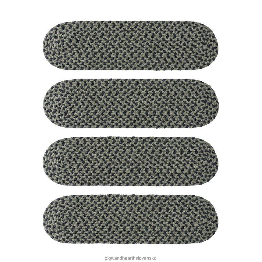 Plow & Hearth Vlnený pletený nášľap na schody z americkej výroby, sada 4 ks - mraz 6P208P1914 koberčeky a rohožky