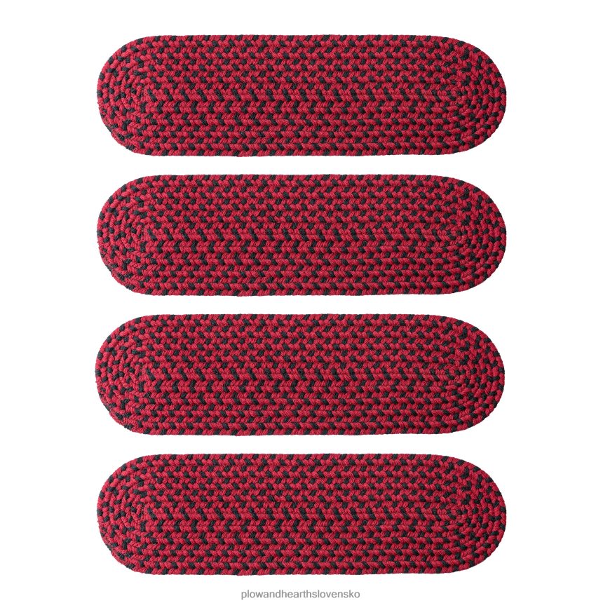 Plow & Hearth Vlnený pletený nášľap na schody z americkej výroby, sada 4 ks - mraz 6P208P1914 koberčeky a rohožky