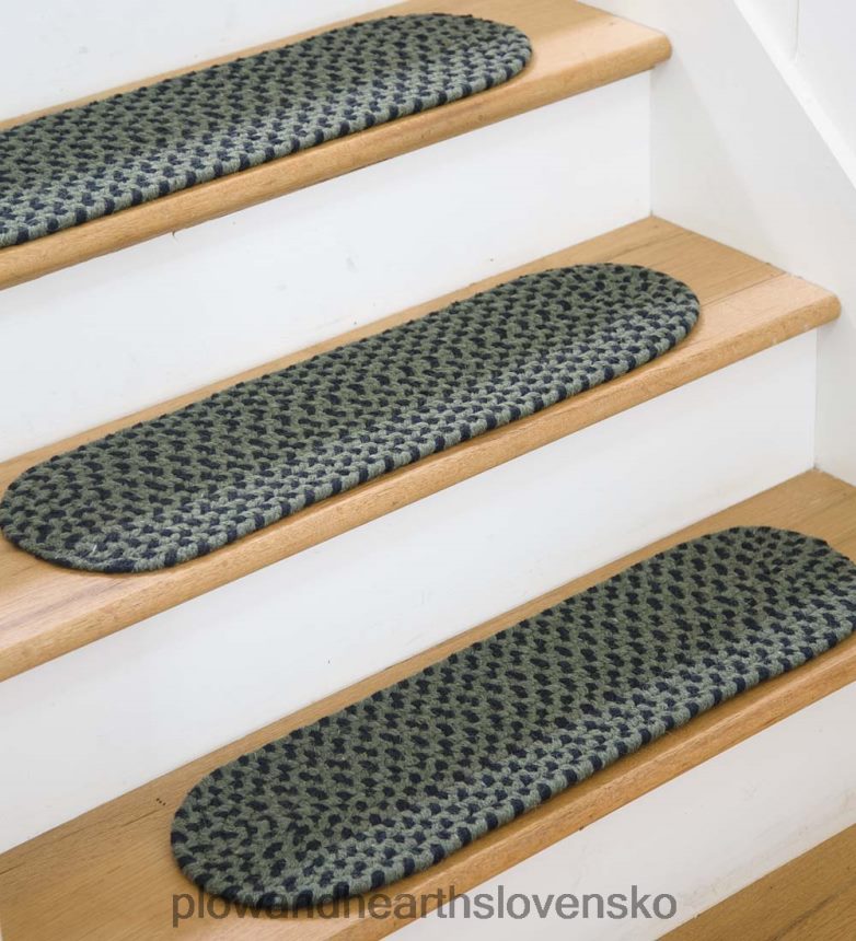 Plow & Hearth Vlnený pletený nášľap na schody z americkej výroby, sada 4 ks - mraz 6P208P1914 koberčeky a rohožky