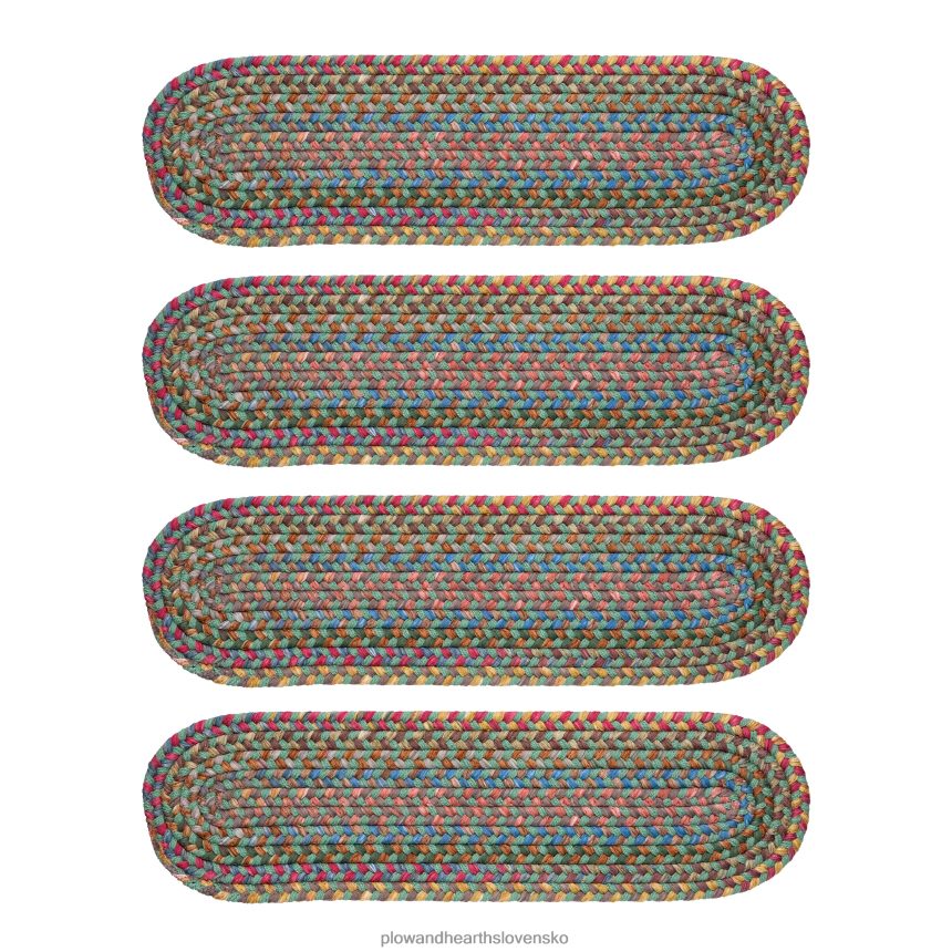 Plow & Hearth afton mountain vnútorné/vonkajšie polypropylénové pletené schodiskové stupne, sada 4 ks - modrý opál 6P208P1911 koberčeky a rohožky