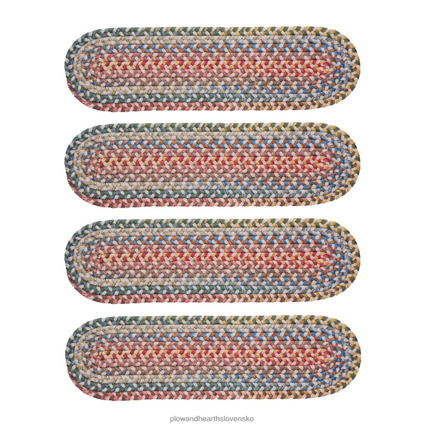 Plow & Hearth afton mountain vnútorné/vonkajšie polypropylénové pletené schodiskové stupne, sada 4 ks - modrý opál 6P208P1911 koberčeky a rohožky