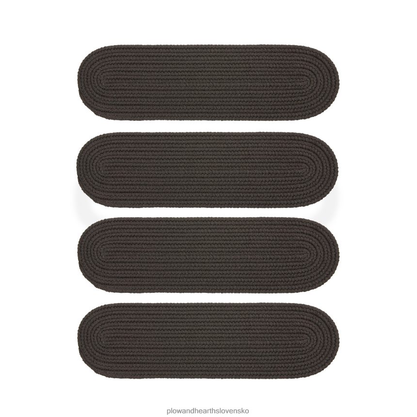 Plow & Hearth vnútorné/vonkajšie pletené polypro roanoke schodové stupne, sada 4 ks - masívny uhlík 6P208P1909 koberčeky a rohožky