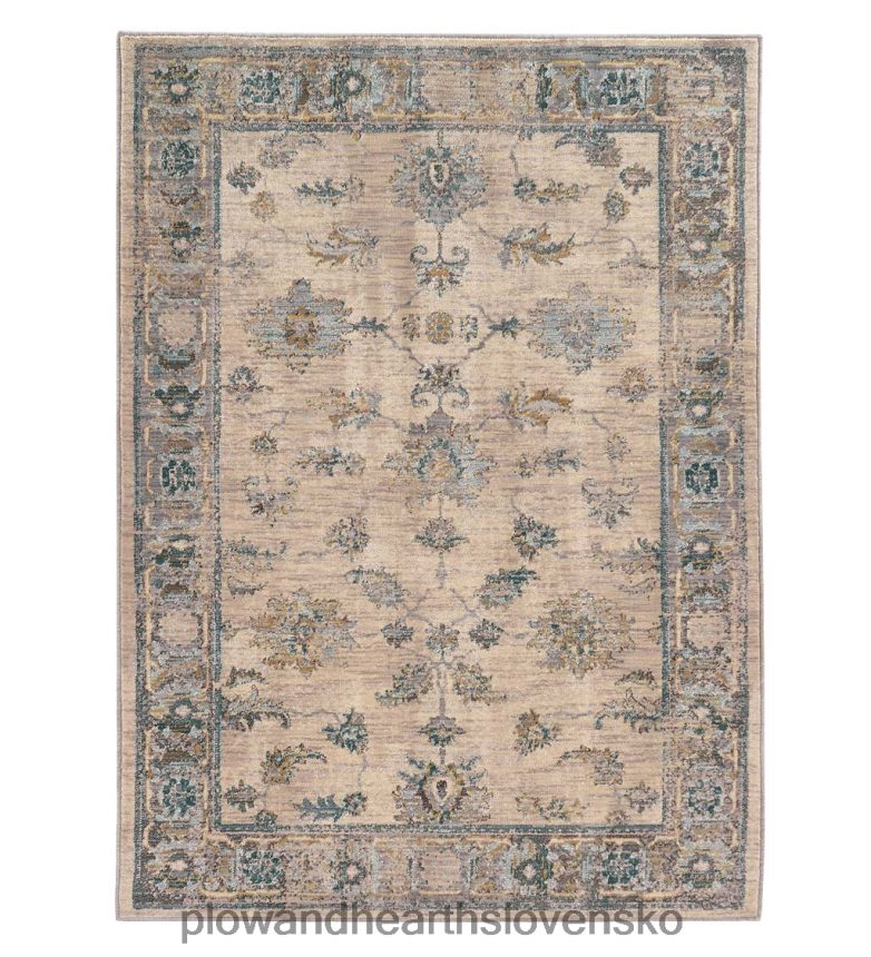 Plow & Hearth covington slonovinová a modrý starožitný kvetinový koberec 6P208P1773 koberčeky a rohožky