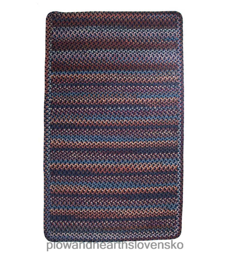 Plow & Hearth modrý hrebeňový obdĺžnik vlnené pletené koberce 6P208P1765 koberčeky a rohožky