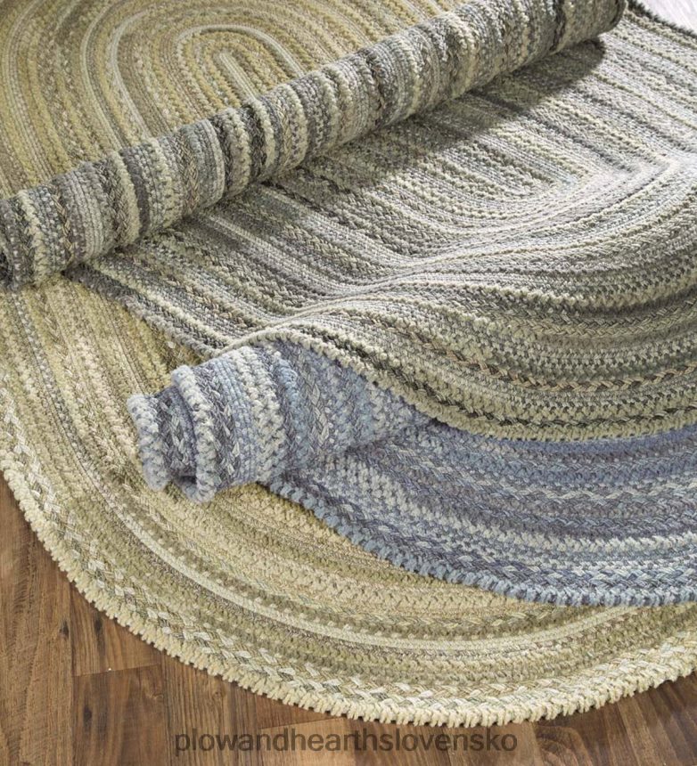 Plow & Hearth oválny pletený koberec z vlnenej zmesi s výhľadom na rieku 6P208P1780 koberčeky a rohožky