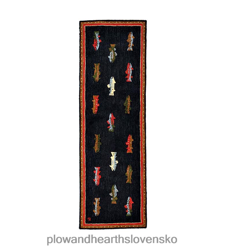 Plow & Hearth riečna ryba ručne háčkovaný vlnený akcentový koberec 6P208P1791 koberčeky a rohožky