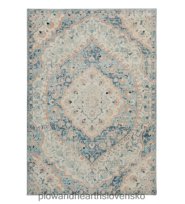 Plow & Hearth strieborný mestský damaškový polypropylénový koberec 6P208P1879 koberčeky a rohožky