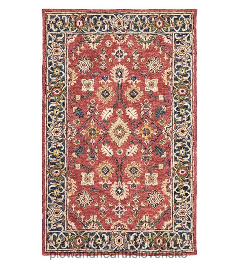 Plow & Hearth vŕbové duby bordúra z červenej vlny 6P208P1823 koberčeky a rohožky