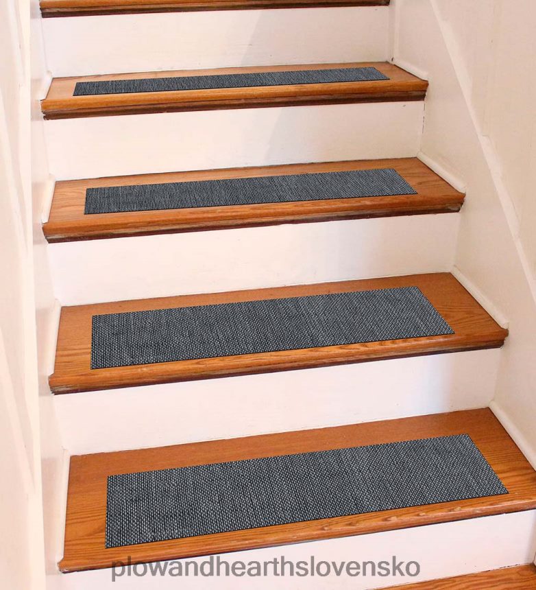 Plow & Hearth tkané schodiskové stupne, sada 4 ks - sivá 6P208P1917 koberčeky a rohožky