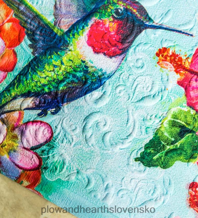 Plow & Hearth reliéfna podlahová rohož kolibrík a ibištek 6P208P1378 koberčeky a rohožky