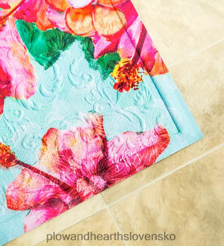 Plow & Hearth reliéfna podlahová rohož kolibrík a ibištek 6P208P1378 koberčeky a rohožky