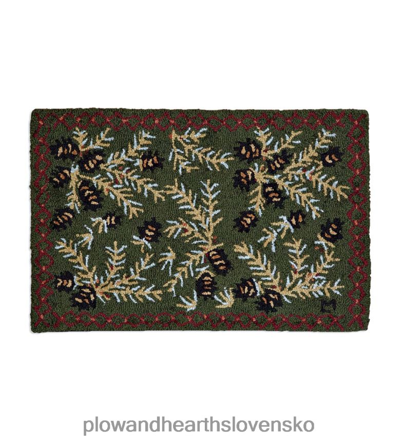 Plow & Hearth šiškový ručne háčkovaný vlnený koberec 6P208P1747 koberčeky a rohožky