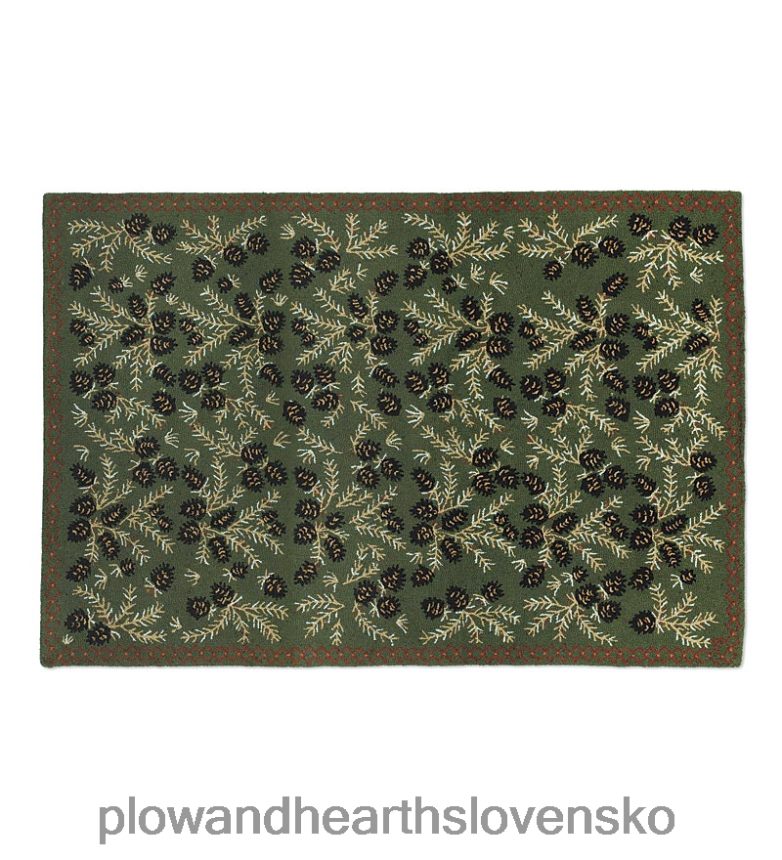 Plow & Hearth šiškový ručne háčkovaný vlnený koberec 6P208P1747 koberčeky a rohožky