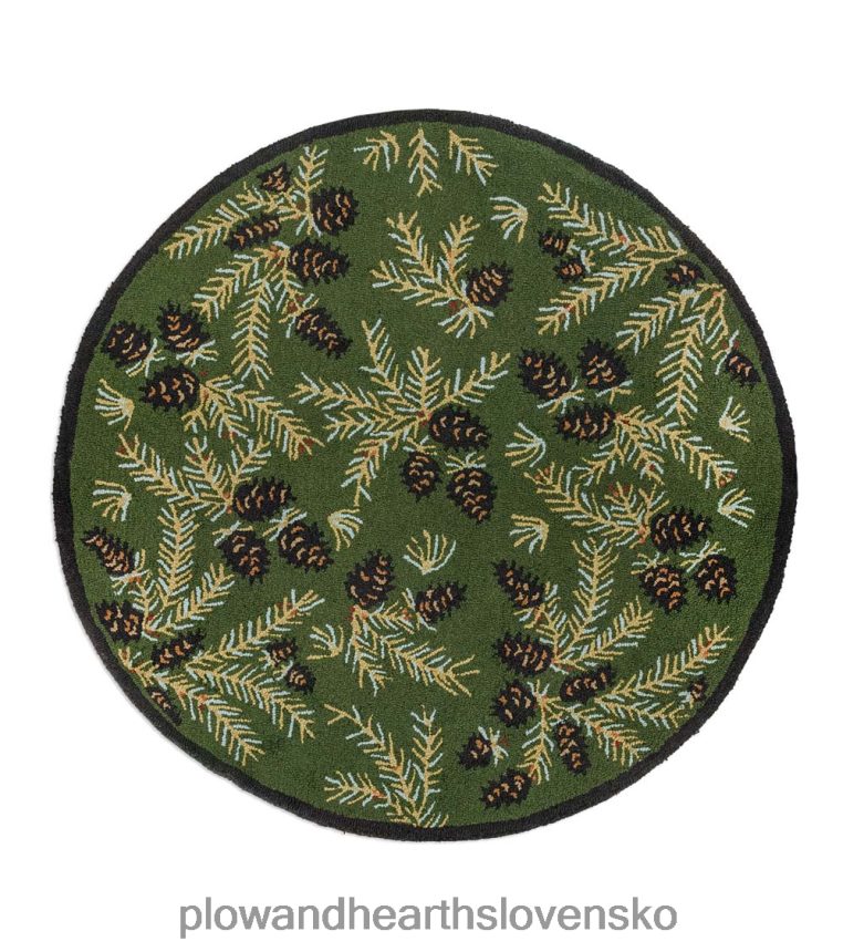 Plow & Hearth šiškový ručne háčkovaný vlnený koberec 6P208P1747 koberčeky a rohožky