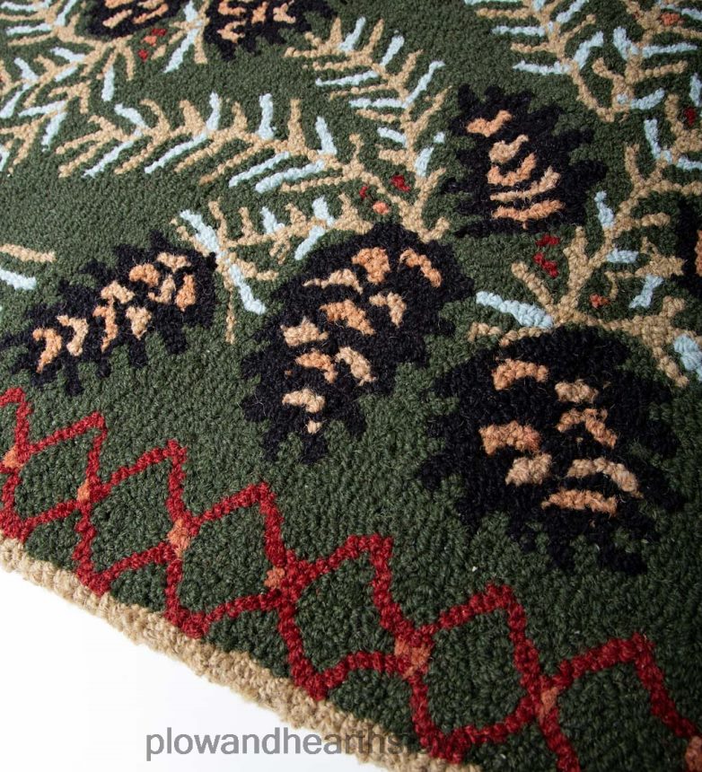 Plow & Hearth šiškový ručne háčkovaný vlnený koberec 6P208P1747 koberčeky a rohožky