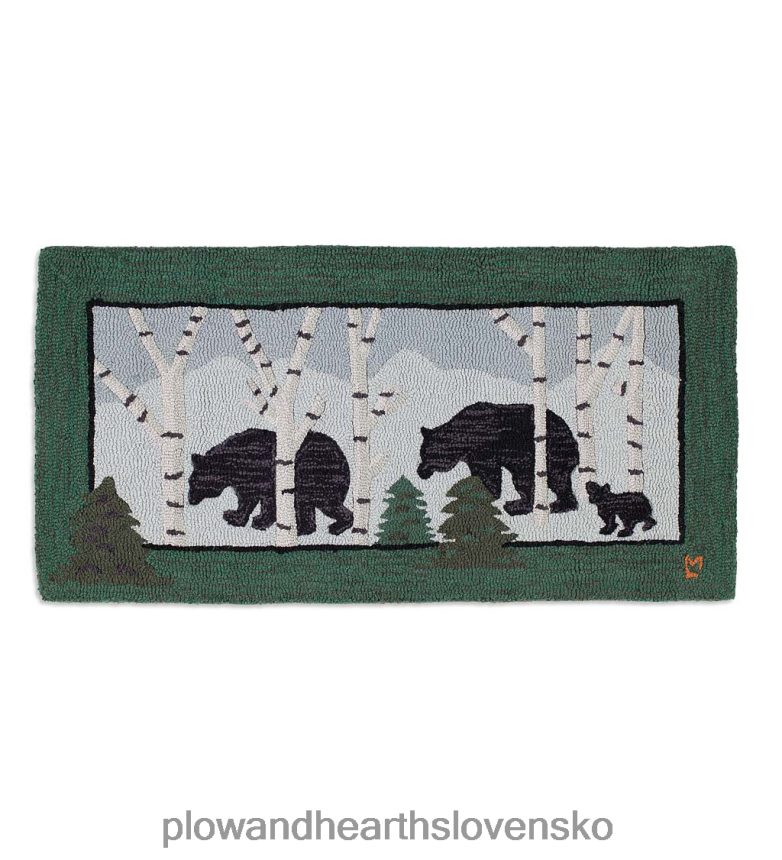 Plow & Hearth ručne háčkovaný vlnený koberec troch medveďov 6P208P1755 koberčeky a rohožky
