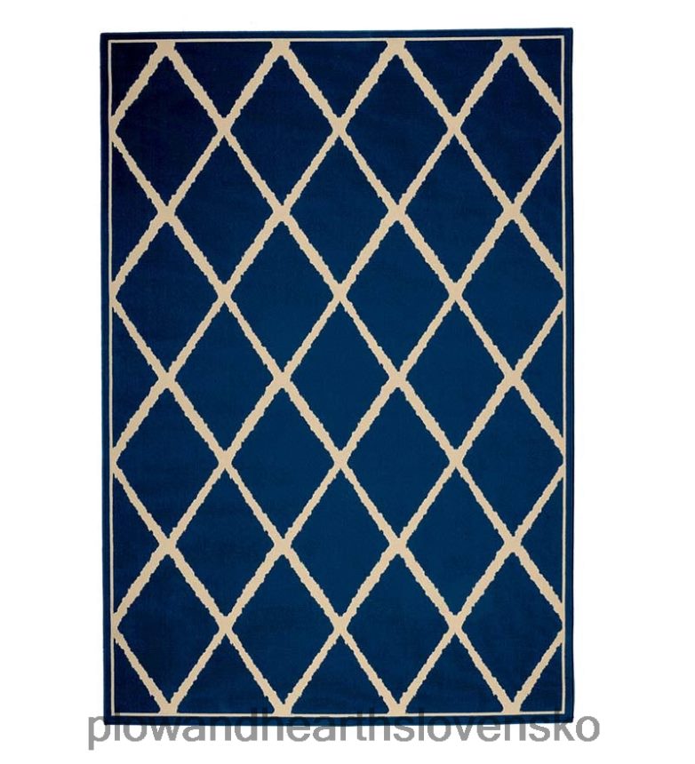 Plow & Hearth mriežkový surry koberec, 2'5" x 4'5" - tmavomodrý 6P208P3159 koberčeky a rohožky