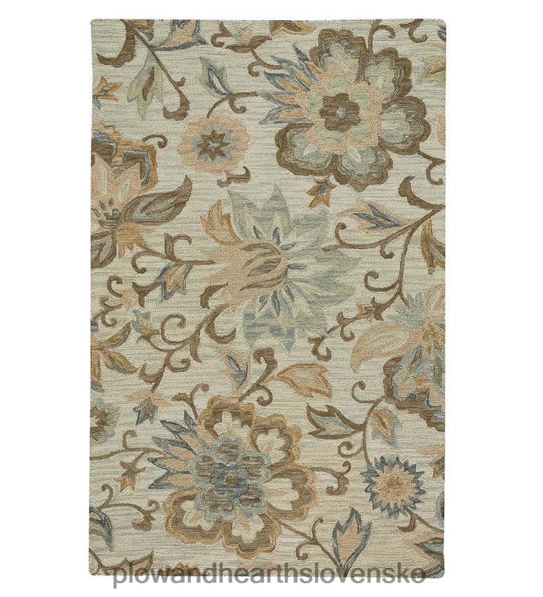 Plow & Hearth parkside vlnený kvetinový koberec, 8' x 10' - prírodný 6P208P2320 koberčeky a rohožky
