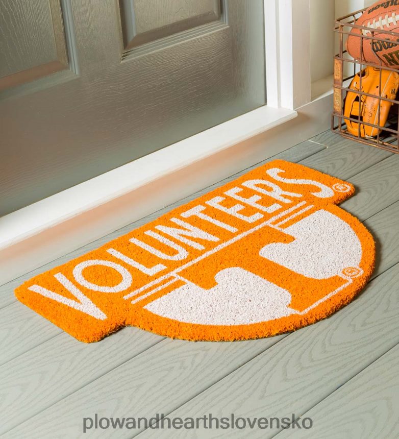 Plow & Hearth Kokosová rohožka na dvere v tvare tímu ncaa - gaštanové tigre 6P208P1496 koberčeky a rohožky