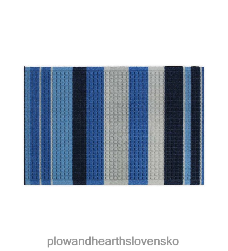 Plow & Hearth Rohožka s potlačou waterhog, pruhovaný vzor - modrá 6P208P1344 koberčeky a rohožky