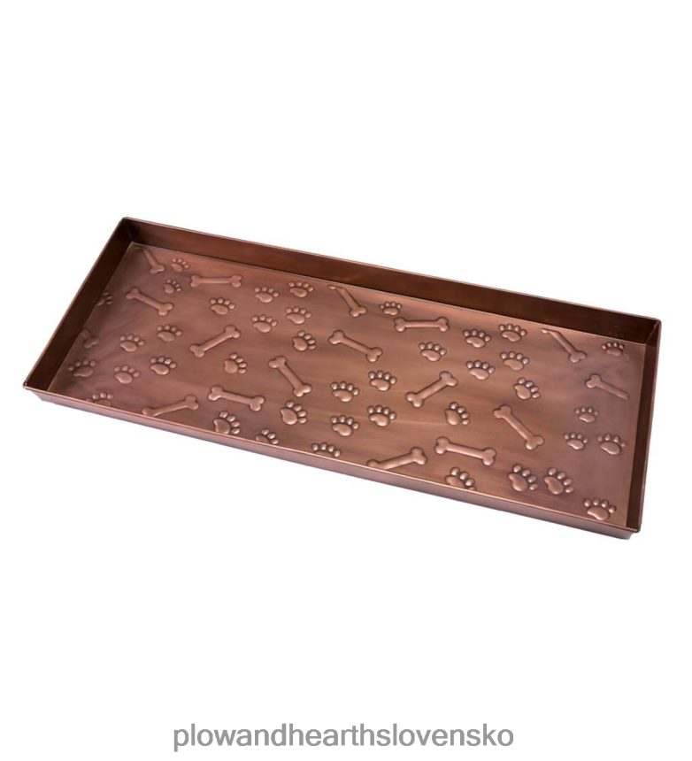 Plow & Hearth embosovaná kovová vanička na labky a kosti 6P208P1968 koberčeky a rohožky