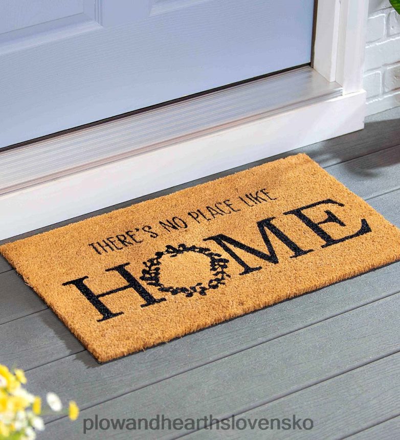 Plow & Hearth žiadne miesto ako domáca dekoratívna rohož z kokosových vlákien 6P208P1951 koberčeky a rohožky