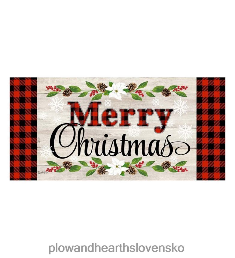 Plow & Hearth veselé vianoce byvolie kockované sassafras vypínač mat 6P208P1513 koberčeky a rohožky