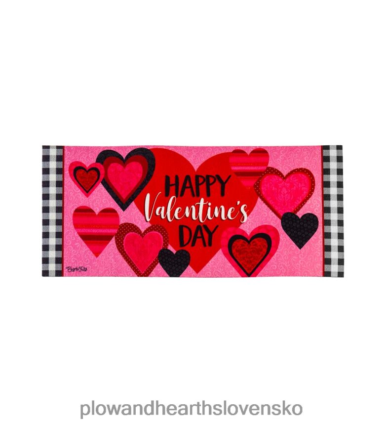 Plow & Hearth vzorované valentínske srdiečka sassafras switch mat 6P208P1948 koberčeky a rohožky