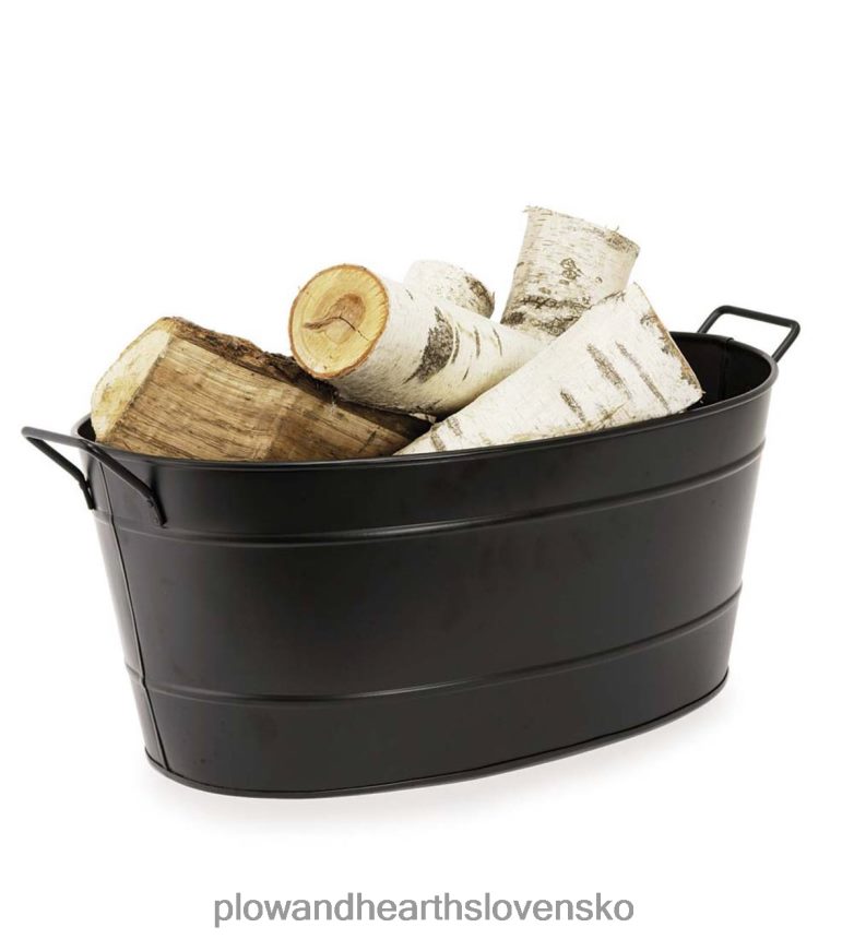 Plow & Hearth oválna pozinkovaná zrubová vaňa - čierna 6P208P2866 krb