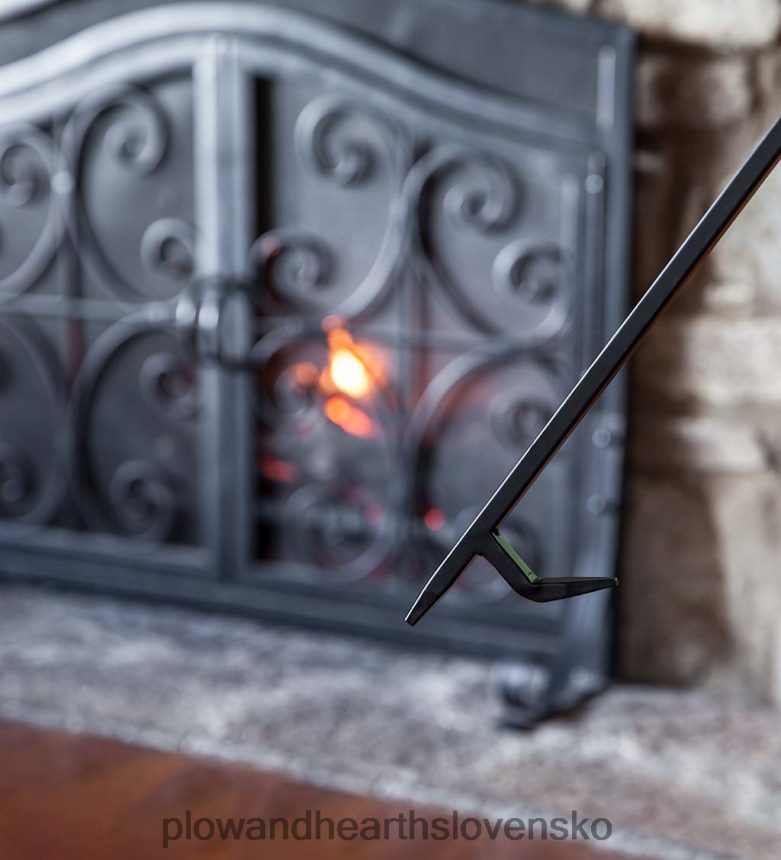 Plow & Hearth Kompaktná súprava ručne kovaného krbového náradia - čierna 6P208P2720 krb